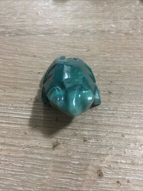 Vintage Carved Green Stone Frog Figurine